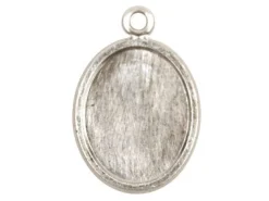 Fine Silver Pendant Cpm79 1.50mm Fully Annealed, Framed Oval Blank 16mm X 20mm, 100% Recycled Silver