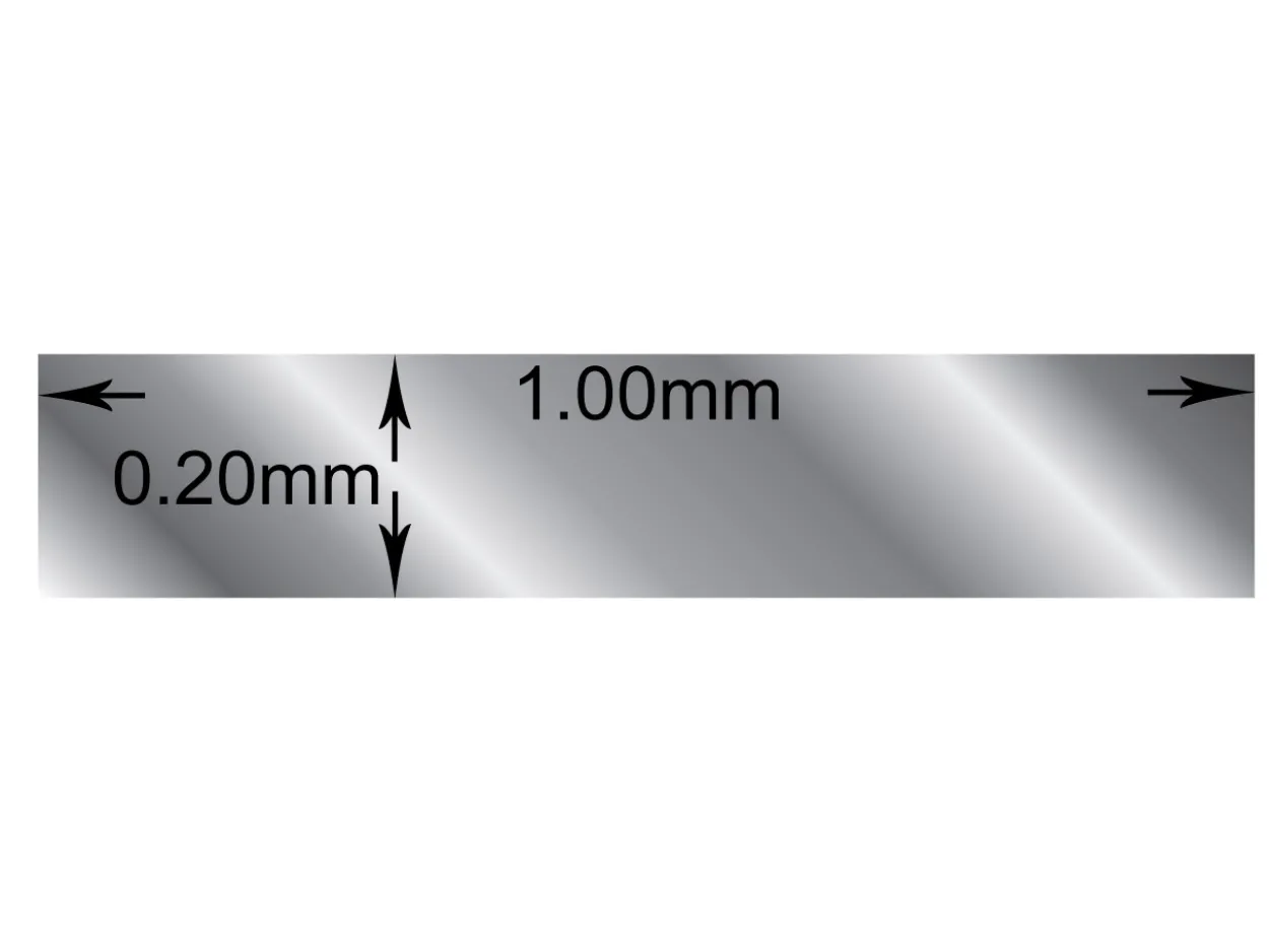 Fine Silver Rectangular Wire 1.00mm X 0.20mm Fully Annealed, 3m Length 6.2g, 100% Recycled Silver