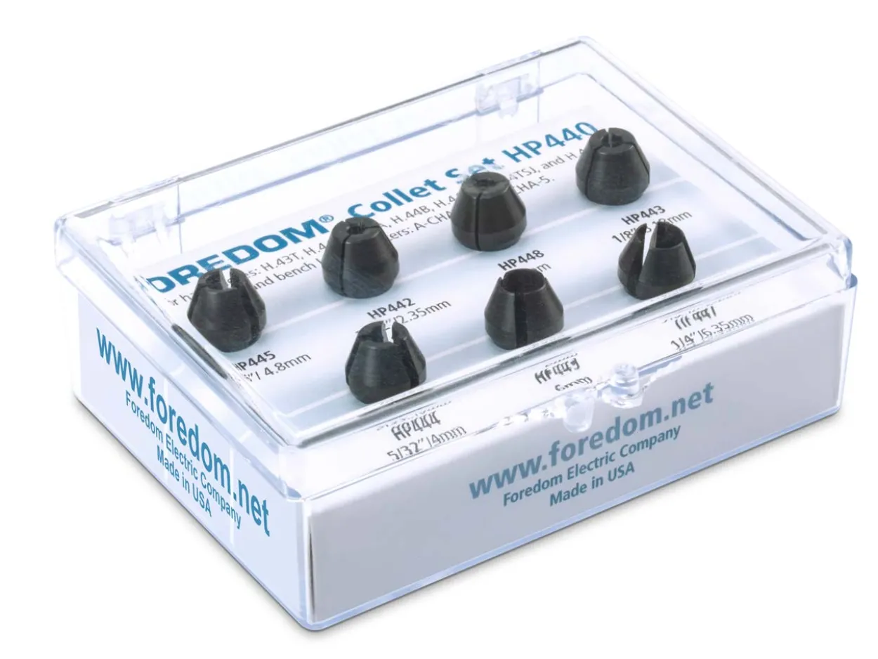 Foredom Set Of 7 Collets 2.35-6.35mm Diameter For Use With H.44t, H.43t And Similar