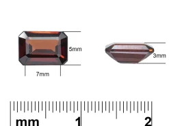 Garnet, Octagon, 7x5mm