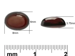 Garnet, Oval Cabochon, 8x6mm