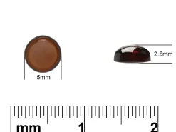 Garnet, Round Cabochon, 5mm