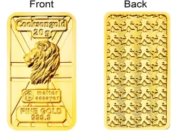 20g Fine Gold Bar 999.9 - High Relief Lion's Head Collection