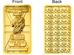 50g Fine Gold Bar 999.9 - High Relief Lion's Head Collection Serialised