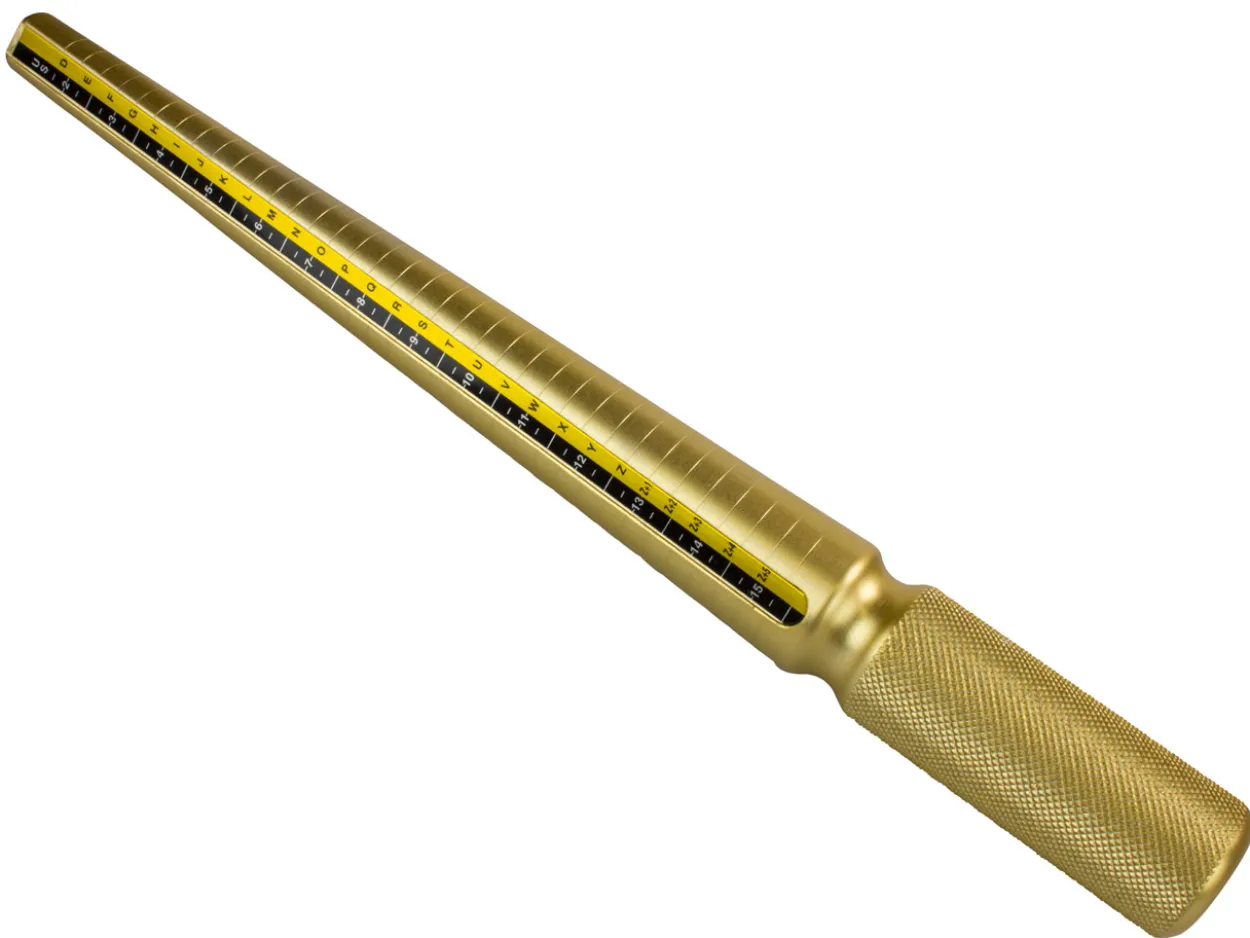 Gold Aluminium Ring Stick British Ring Sizes D - Z+5