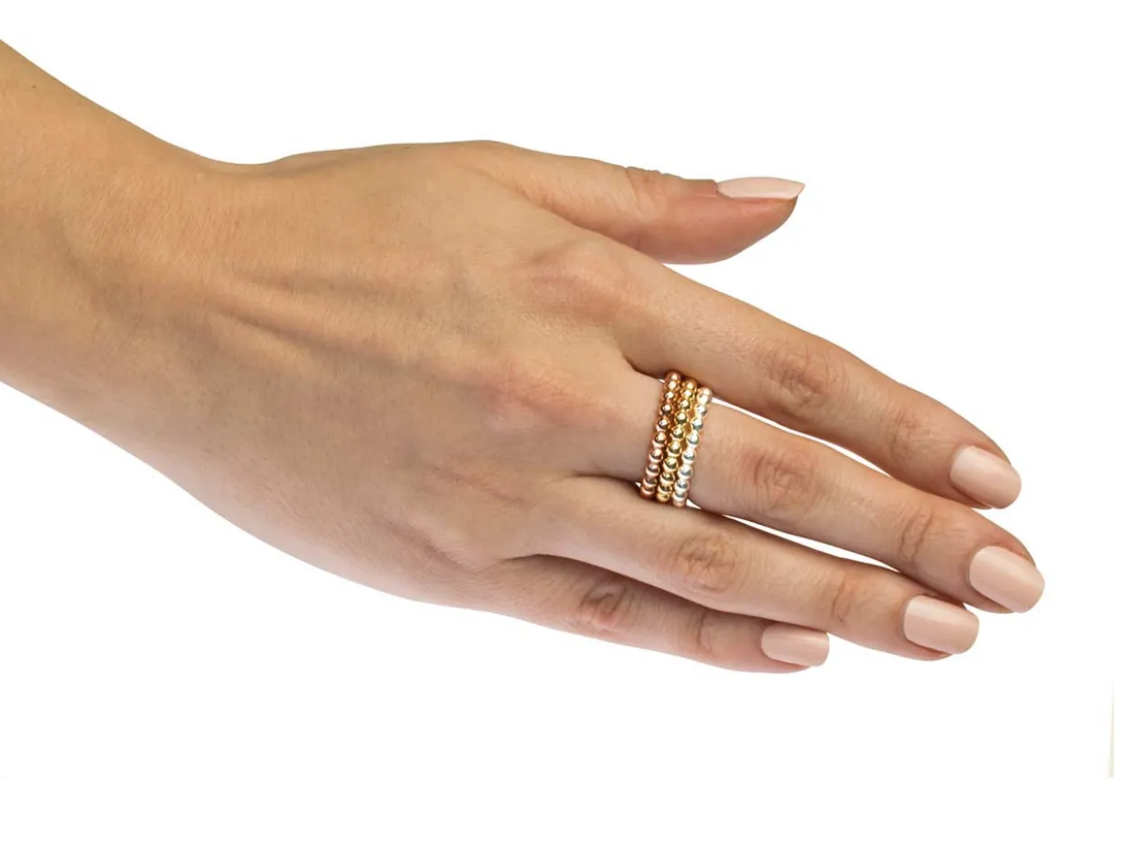 Gold Filled Beaded Ring 3mm Size S