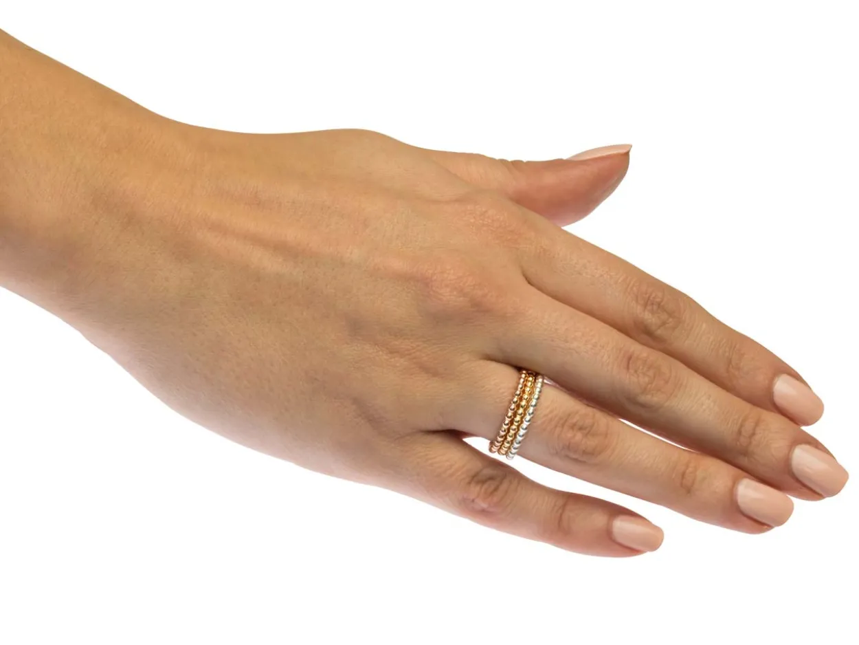 Gold Filled Beaded Ring 2mm Size M