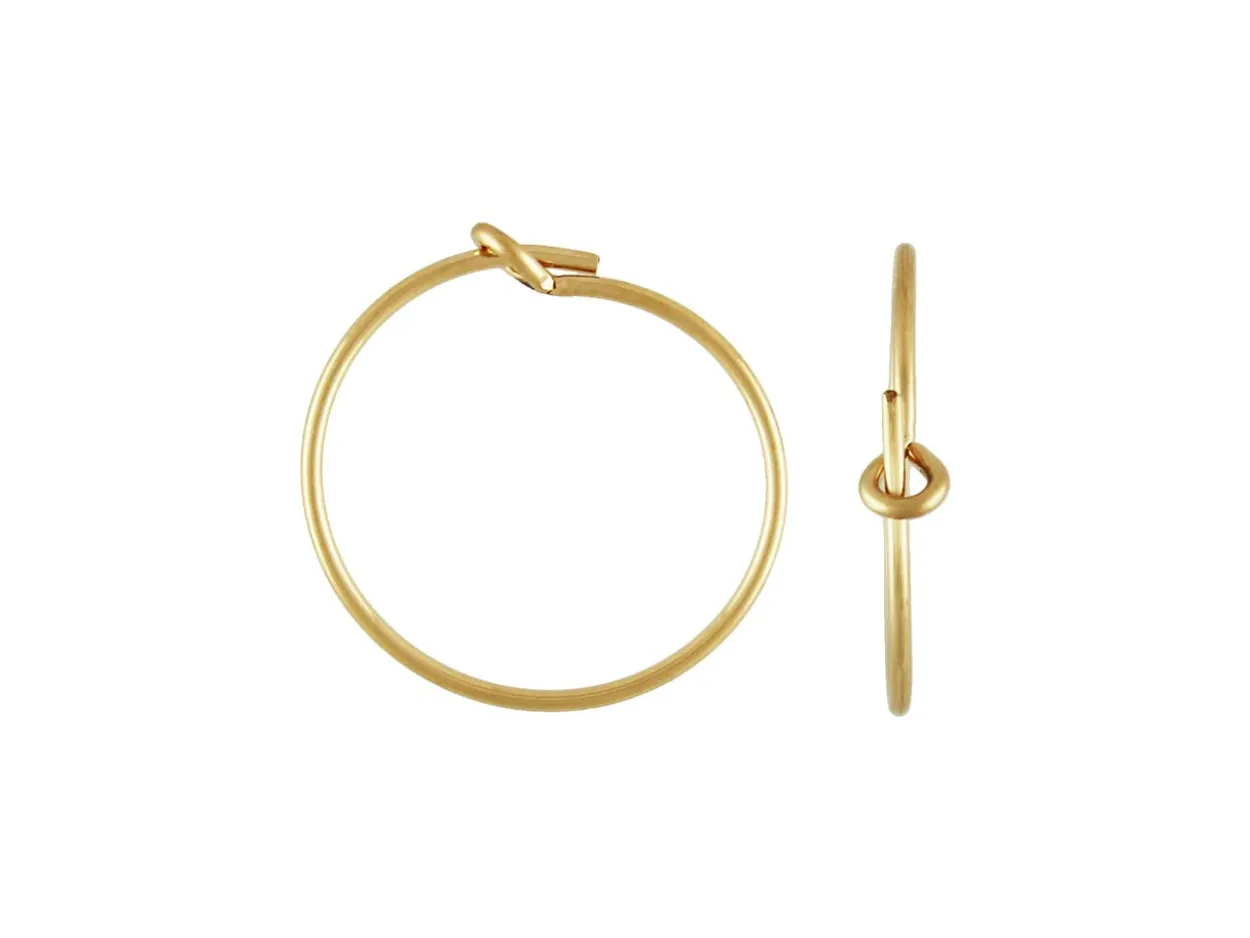 Gold Filled Beading Hoop Earring 15mm