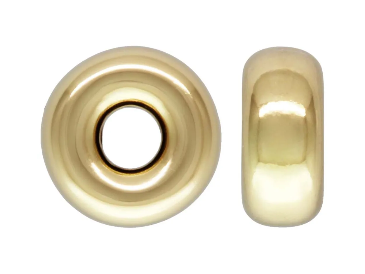 Gold Filled Bead Plain Flat 3.2mm Pack of 5