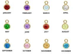 Gold Filled Birthstone Cubic Zirconia Bezel Drop Connectors Set