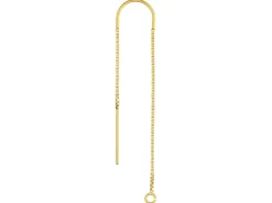 Gold Filled Box Chain Ear Thread With U-bar 80mm