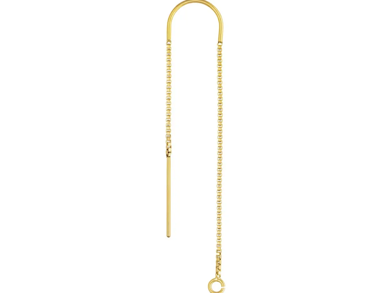 Gold Filled Box Chain Ear Thread With U-bar 80mm