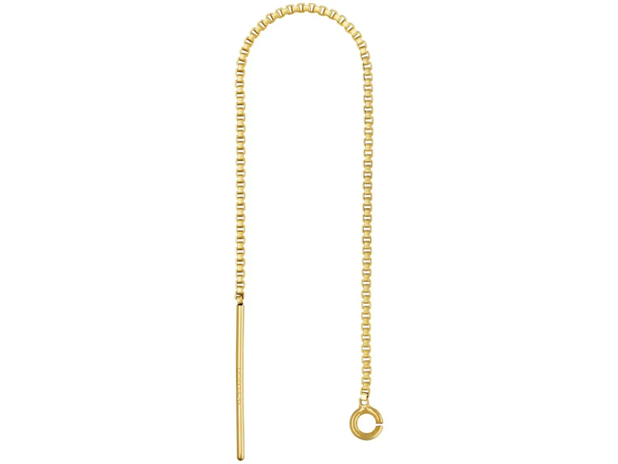Gold Filled Box Chain Ear Thread With Jump Ring 80mm