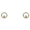 Gold Filled Circle With White Cubic Zirconia Design Stud Earrings