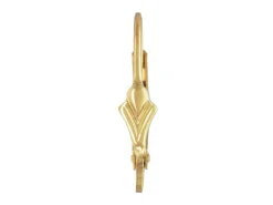 Gold Filled Continental Ear Wire And Ring Grooved Fan Motif