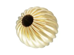 Gold Filled Corrugated Round 2 Hole Bead 6mm