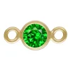 Gold Filled Cubic Zirconia Bezel Connector Green 3mm