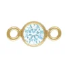 Gold Filled Cubic Zirconia Bezel Connector Aquamarine 3mm