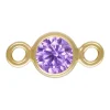 Gold Filled Cubic Zirconia Bezel Connector Light Amethyst 3mm