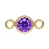 Gold Filled Cubic Zirconia Bezel Connector Amethyst 3mm