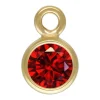 Gold Filled Cubic Zirconia Bezel Drop Connector Garnet 3mm