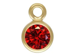 Gold Filled Cubic Zirconia Bezel Drop Connector Garnet 3mm