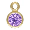 Gold Filled Cubic Zirconia Bezel Drop Connector Light Amethyst 3mm