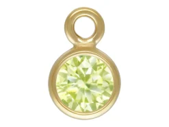 Gold Filled Cubic Zirconia Bezel Drop Connector Lime 3mm