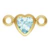 Gold Filled Cubic Zirconia Heart Bezel Connector Aquamarine, 3mm