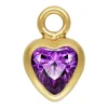 Gold Filled Cubic Zirconia Heart Bezel Drop Connector Amethyst, 3mm