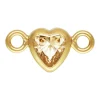 Gold Filled Cubic Zirconia Heart Bezel Connector Champagne, 3mm