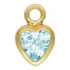 Gold Filled Cubic Zirconia Heart Bezel Drop Connector Aquamarine, 3mm
