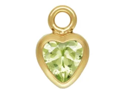 Gold Filled Cubic Zirconia Heart Bezel Drop Connector Lime, 3mm