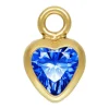 Gold Filled Cubic Zirconia Heart Bezel Drop Connector Sapphire, 3mm