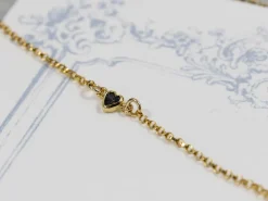 Gold Filled Cubic Zirconia Heart Bezel Connector Black, 3mm