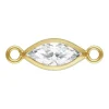 Gold Filled Cubic Zirconia Marquise Bezel Connector White, 3mm X 6.0mm