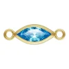 Gold Filled Cubic Zirconia Marquise Bezel Connector Swiss Blue, 3mm X 6.0mm