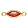 Gold Filled Cubic Zirconia Marquise Bezel Connector Ruby, 3mm X 6.0mm