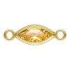 Gold Filled Cubic Zirconia Marquise Bezel Connector Champagne, 3mm X 6.0mm