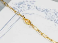 Gold Filled Cubic Zirconia Marquise Bezel Connector Champagne, 3mm X 6.0mm