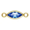 Gold Filled Cubic Zirconia Marquise Bezel Connector Sapphire, 3mm X 6.0mm