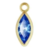 Gold Filled Cubic Zirconia Marquise Bezel Drop Connector Sapphire, 3mm X 6.0mm