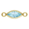 Gold Filled Cubic Zirconia Marquise Bezel Connector Aquamarine, 3mm X 6.0mm