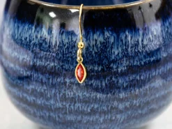 Gold Filled Cubic Zirconia Marquise Bezel Drop Connector Ruby, 3mm X 6.0mm