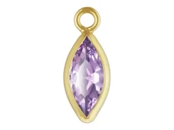 Gold Filled Cubic Zirconia Marquise Bezel Drop Connector Light Amethyst, 3mm X 6.0mm