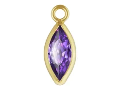 Gold Filled Cubic Zirconia Marquise Bezel Drop Connector Amethyst, 3mm X 6.0mm