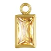 Gold Filled Cubic Zirconia Rectangle Bezel Drop Connector Champagne, 3mm X 5mm