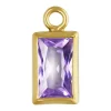 Gold Filled Cubic Zirconia Rectangle Bezel Drop Connector Light Amethyst, 3mm X 5mm