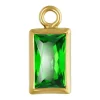 Gold Filled Cubic Zirconia Rectangle Bezel Drop Connector Green, 3mm X 5mm