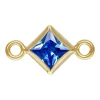 Gold Filled Cubic Zirconia Square Bezel Connector Sapphire, 3mm